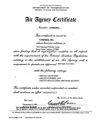 FAA Air Agency Certificate r